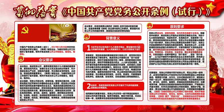 党务公开条例党建展板