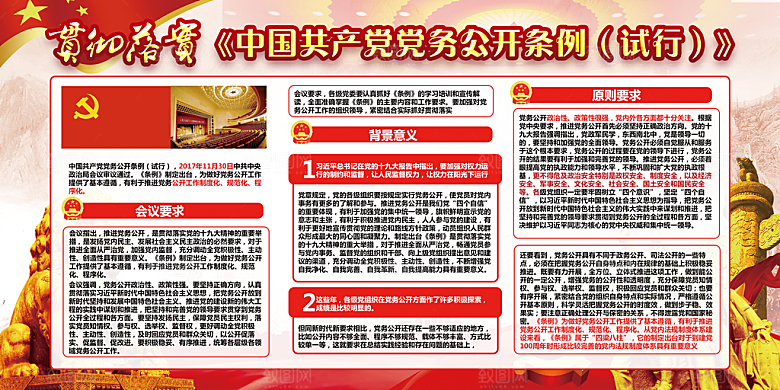 党务公开条例党建展板
