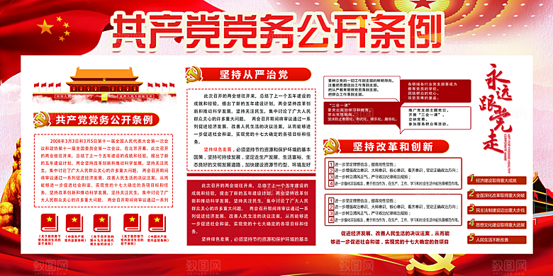 党务公开条例党建展板
