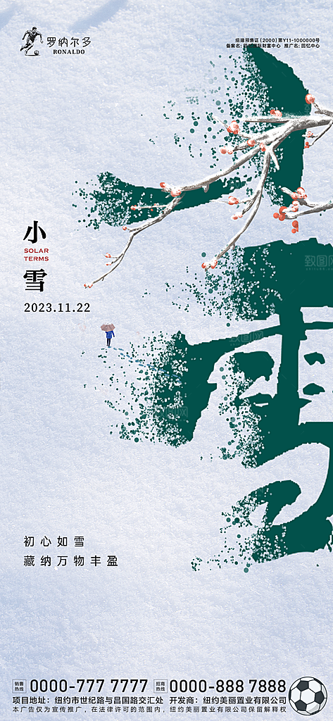 地产小雪节气海报