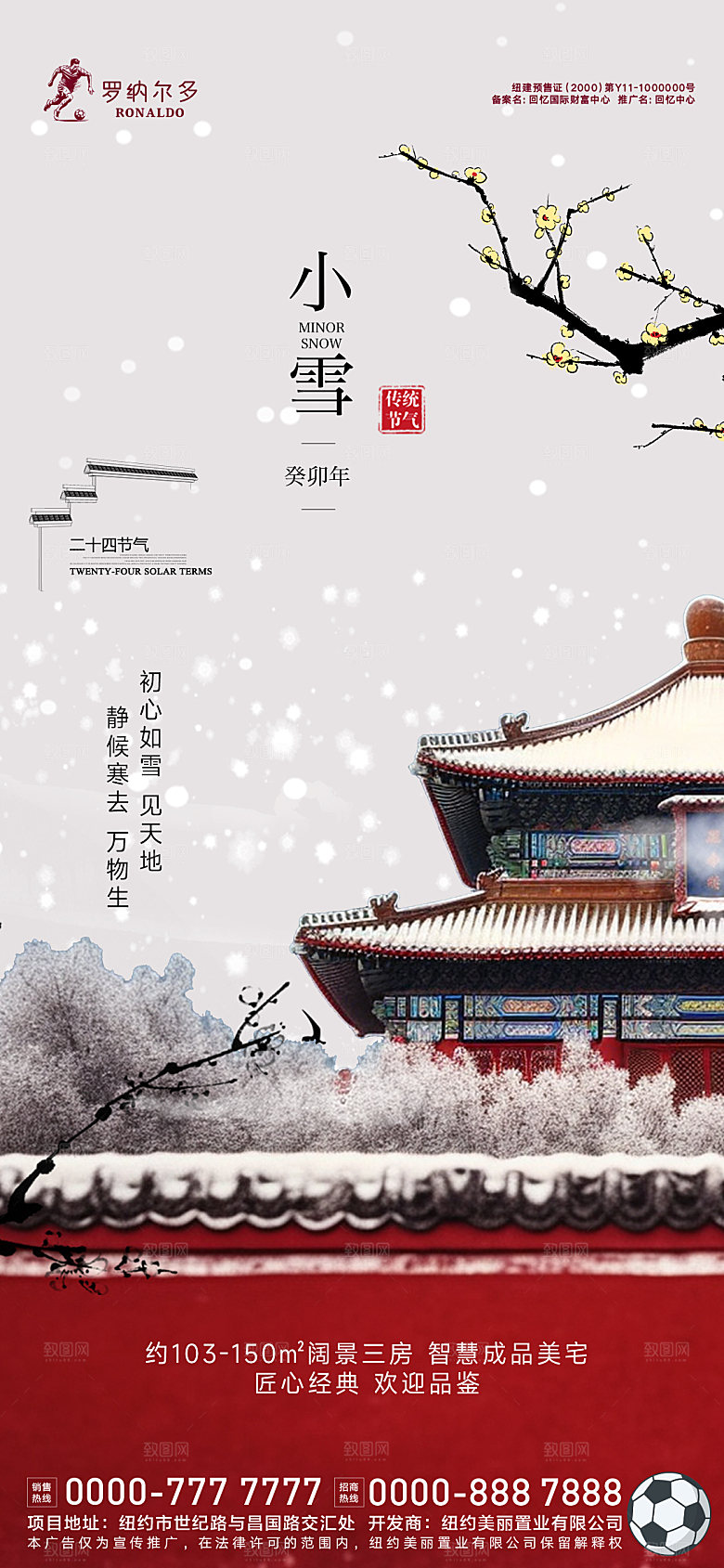 地产小雪节气海报