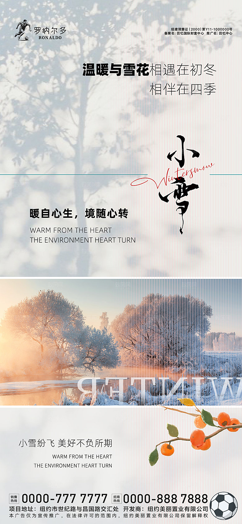 地产小雪节气海报