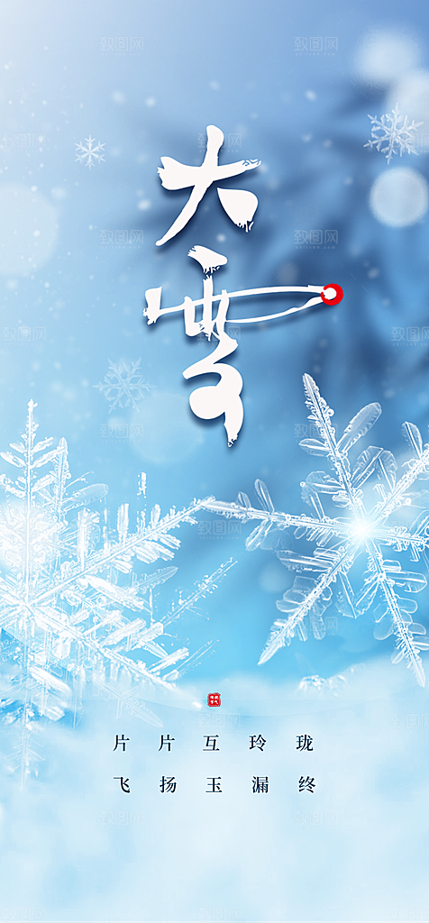 地产小雪大雪二十四节气海报