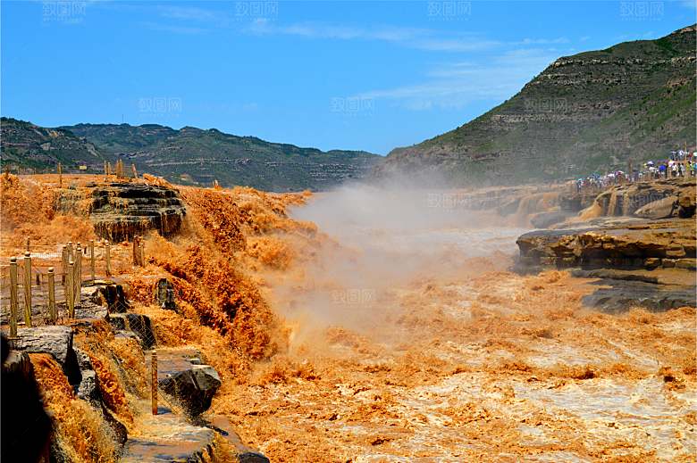黄河壶口瀑布黄河水