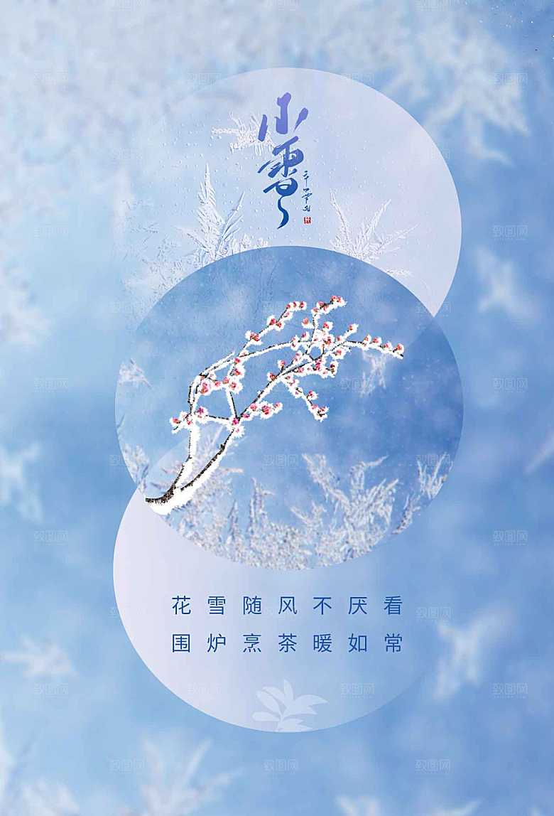 二十四节气小雪节气摄影图海报