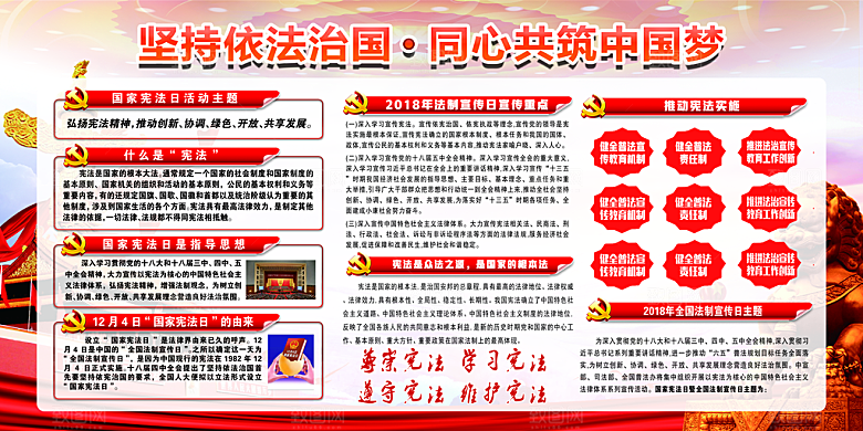 弘扬宪法精神党建展板