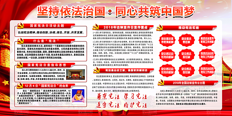 弘扬宪法精神党建展板