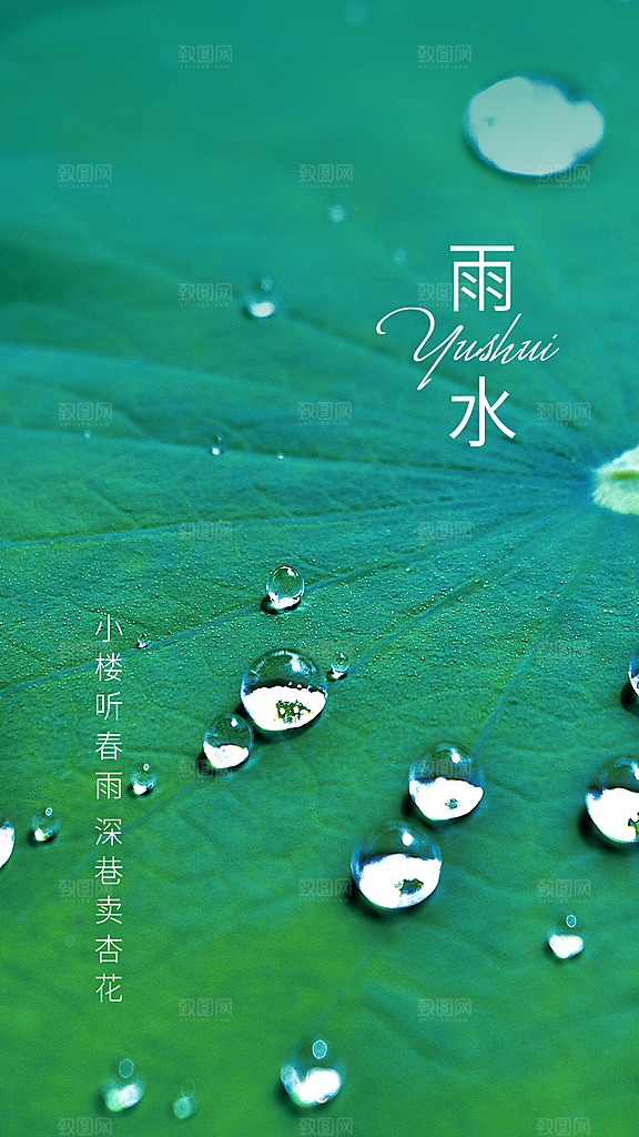 二十四节气雨水海报