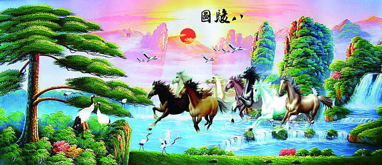 山水风景装插画饰画