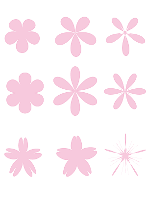 各种粉色花朵图形