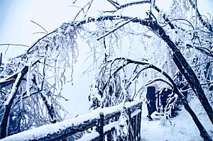 湖南 张家界天门山雪景