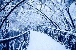 湖南 张家界天门山雪景