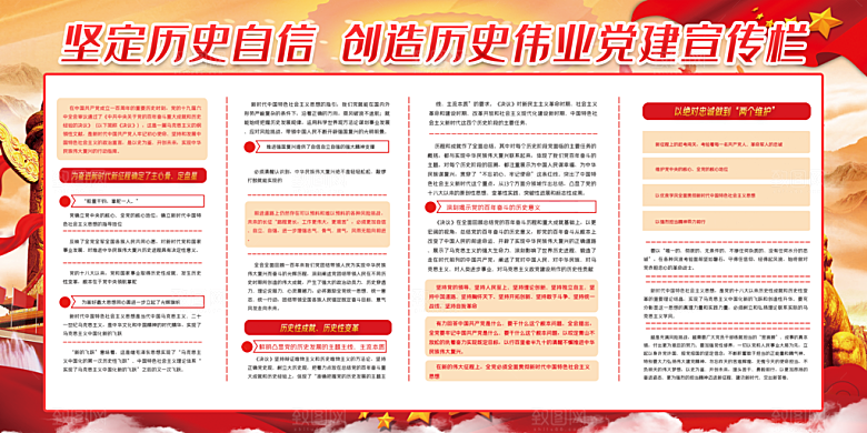 坚定历史自信创造历史伟业展板