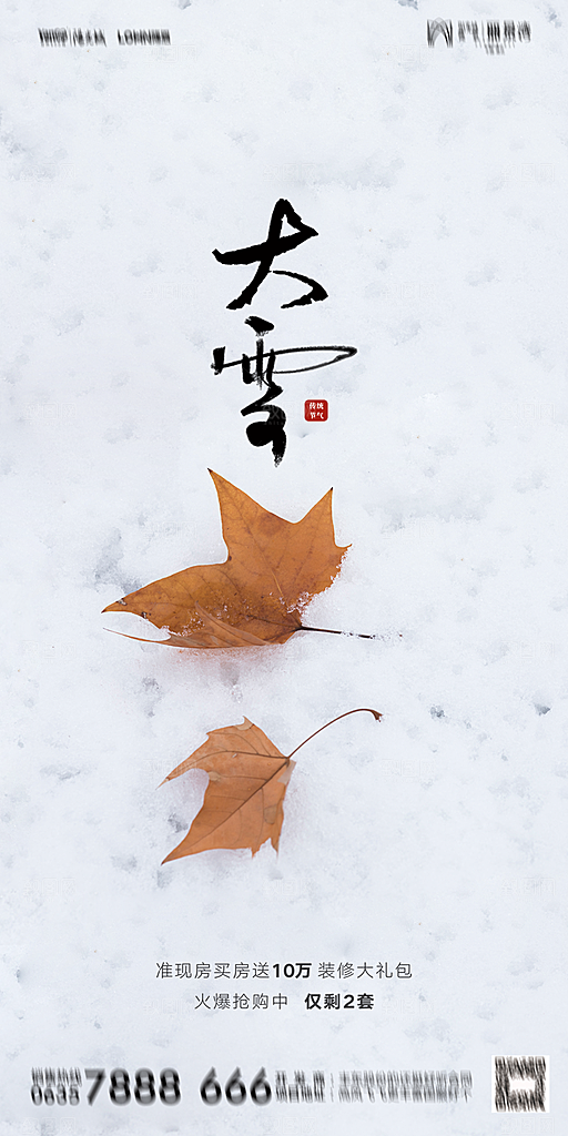 地产二十四节气大雪海报