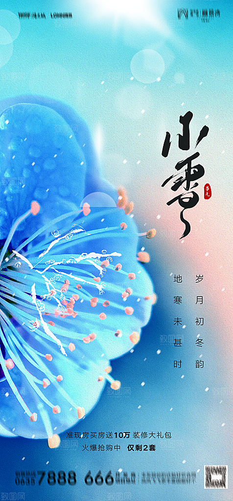 地产二十四节气小雪海报