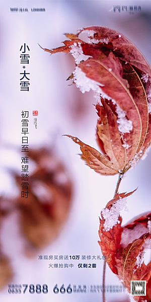 地产二十四节气小雪海报