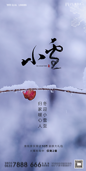 地产二十四节气小雪海报