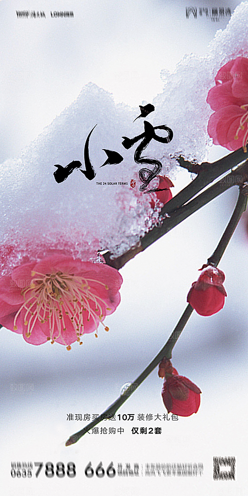 地产二十四节气小雪海报