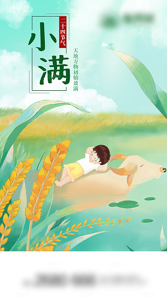 小满二十四节气创意海报