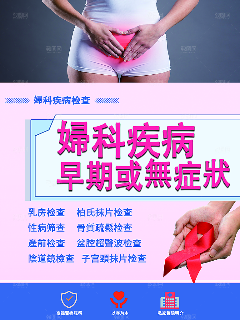 妇科疾病小图繁体字海报