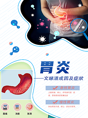 胃炎小图繁体字海报