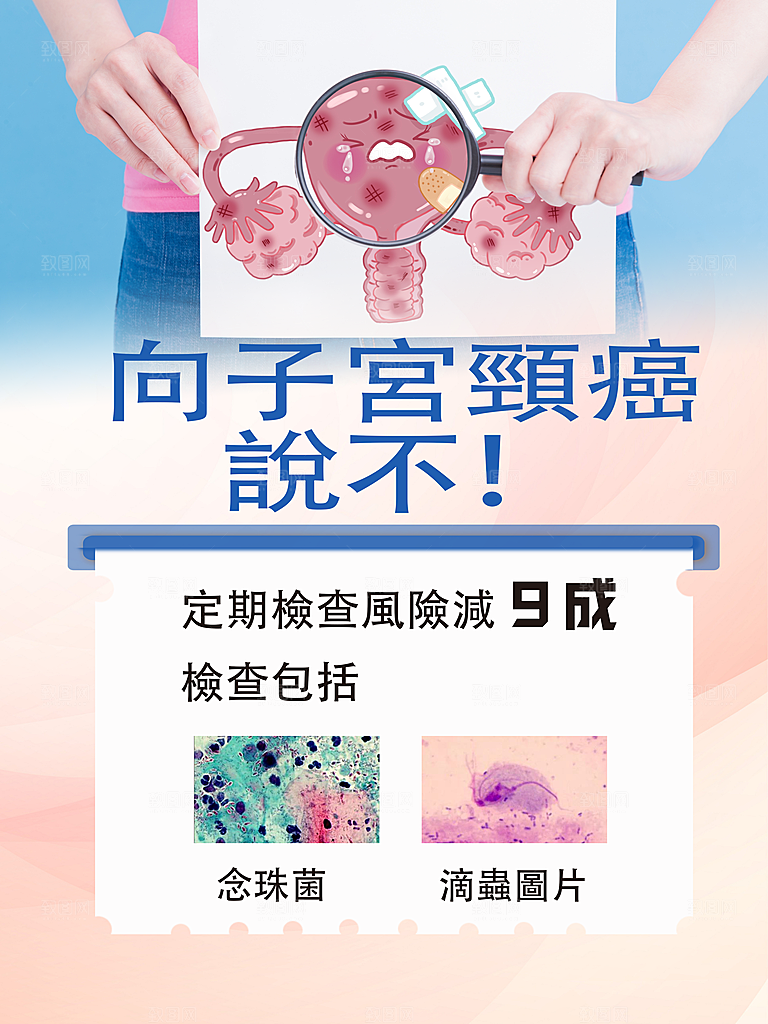 子宫颈癌小图繁体字海报