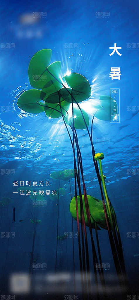 大暑二十四节气创意海报