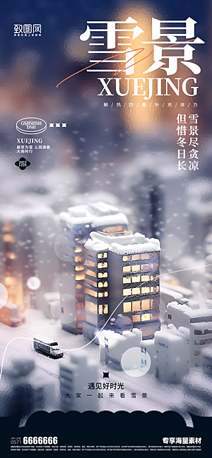 赏雪景冬季活动海报