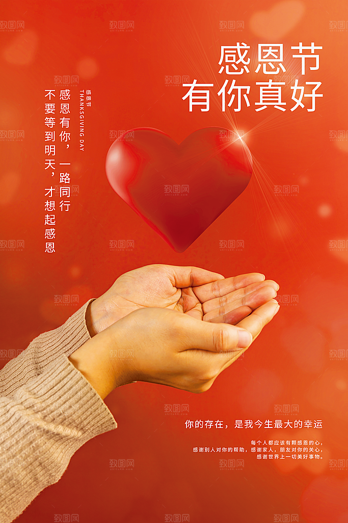 爱在感恩节促销海报