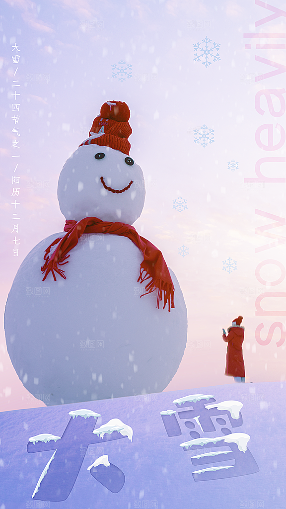 大雪节气摄影图海报
