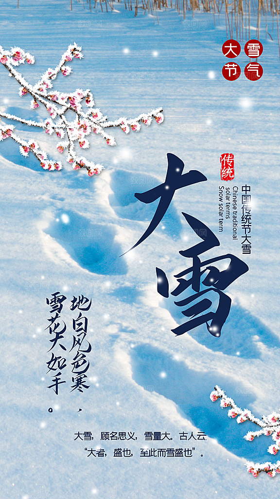 大雪节气摄影图海报