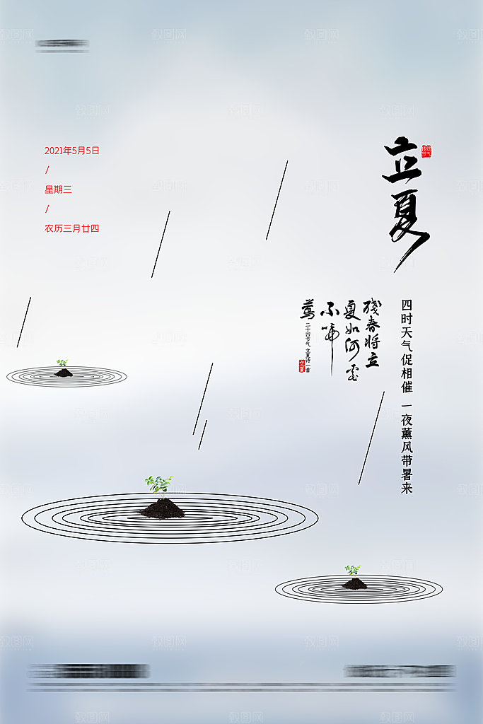 立夏二十四节气海报