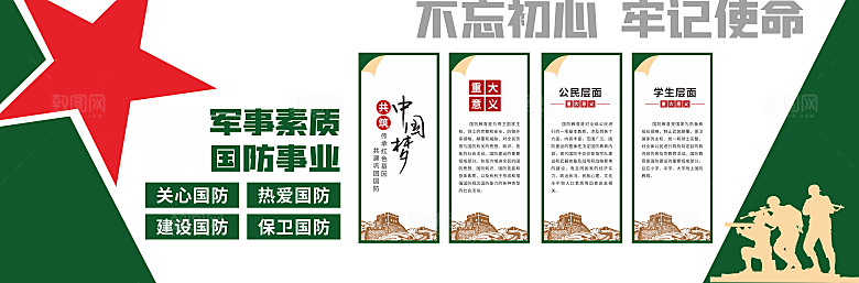 增强军事素献身国防事业文化墙