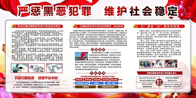 深化扫黑除恶党建展板