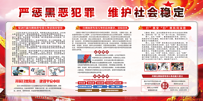 深化扫黑除恶党建展板