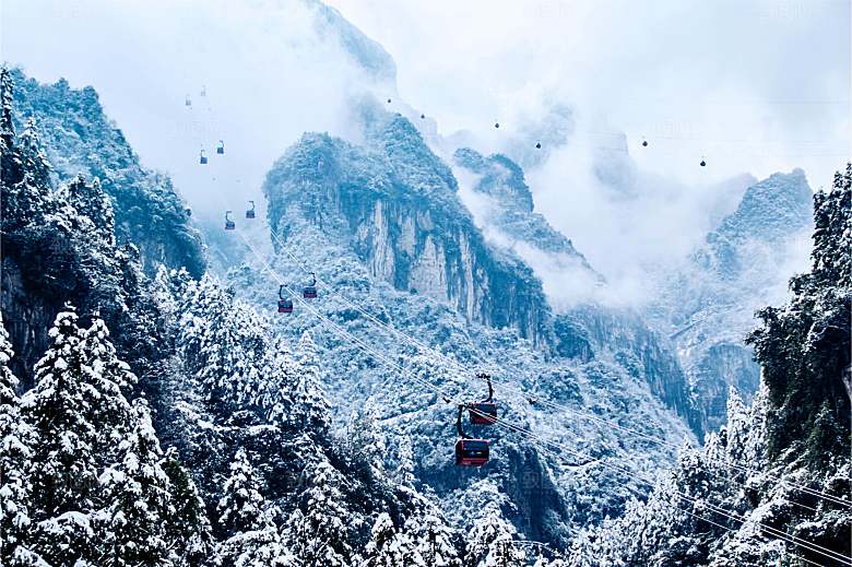 冰雪张家界天门山索道