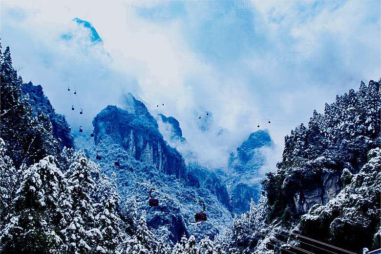 冰雪张家界天门山索道