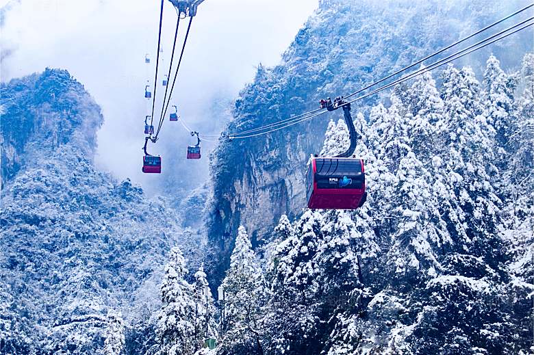 冰雪张家界天门山索道