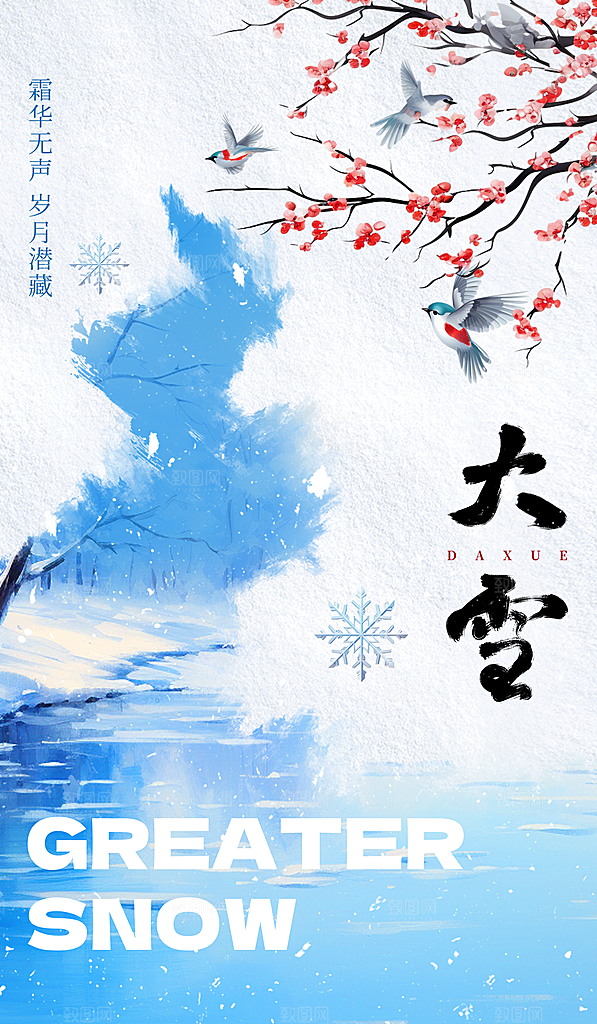 冬季下雪大雪节气海报