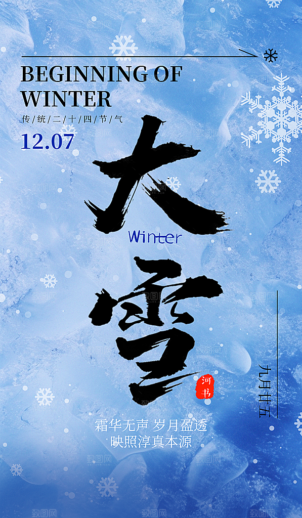 冬季下雪大雪节气海报