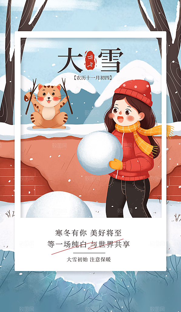 冬季下雪大雪节气海报