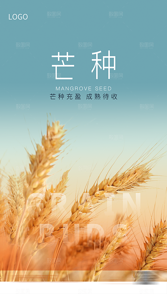 芒种节气宣传海报
