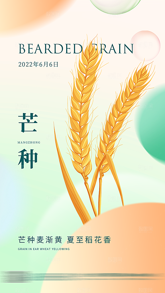 芒种节气宣传海报