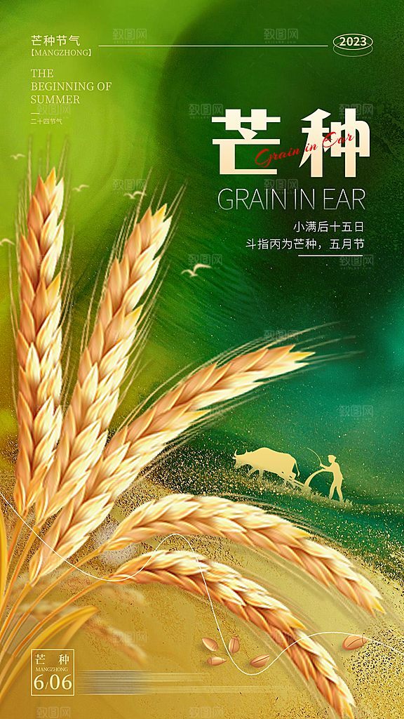 芒种节气宣传海报