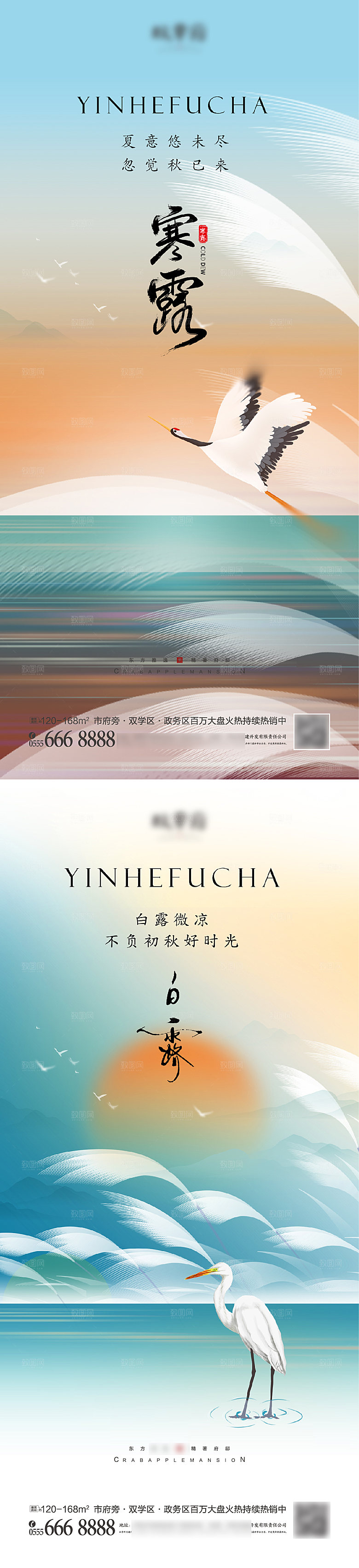 白露寒露节气海报