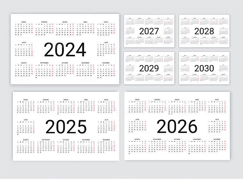 龙年2024日历排版设计
