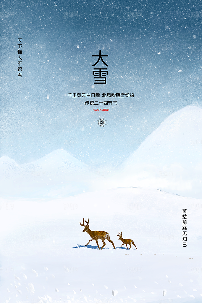 冬季下雪大雪节气海报