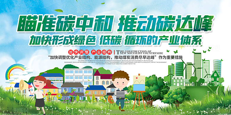 碳中和碳达峰展板
