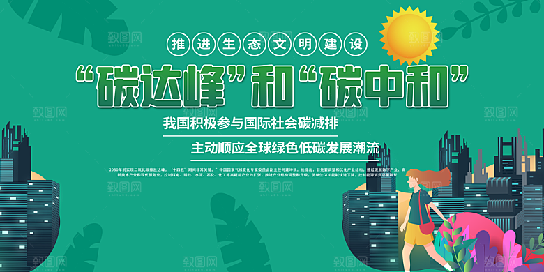 碳中和碳达峰展板