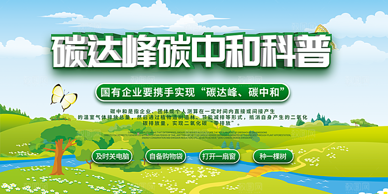 碳中和碳达峰展板